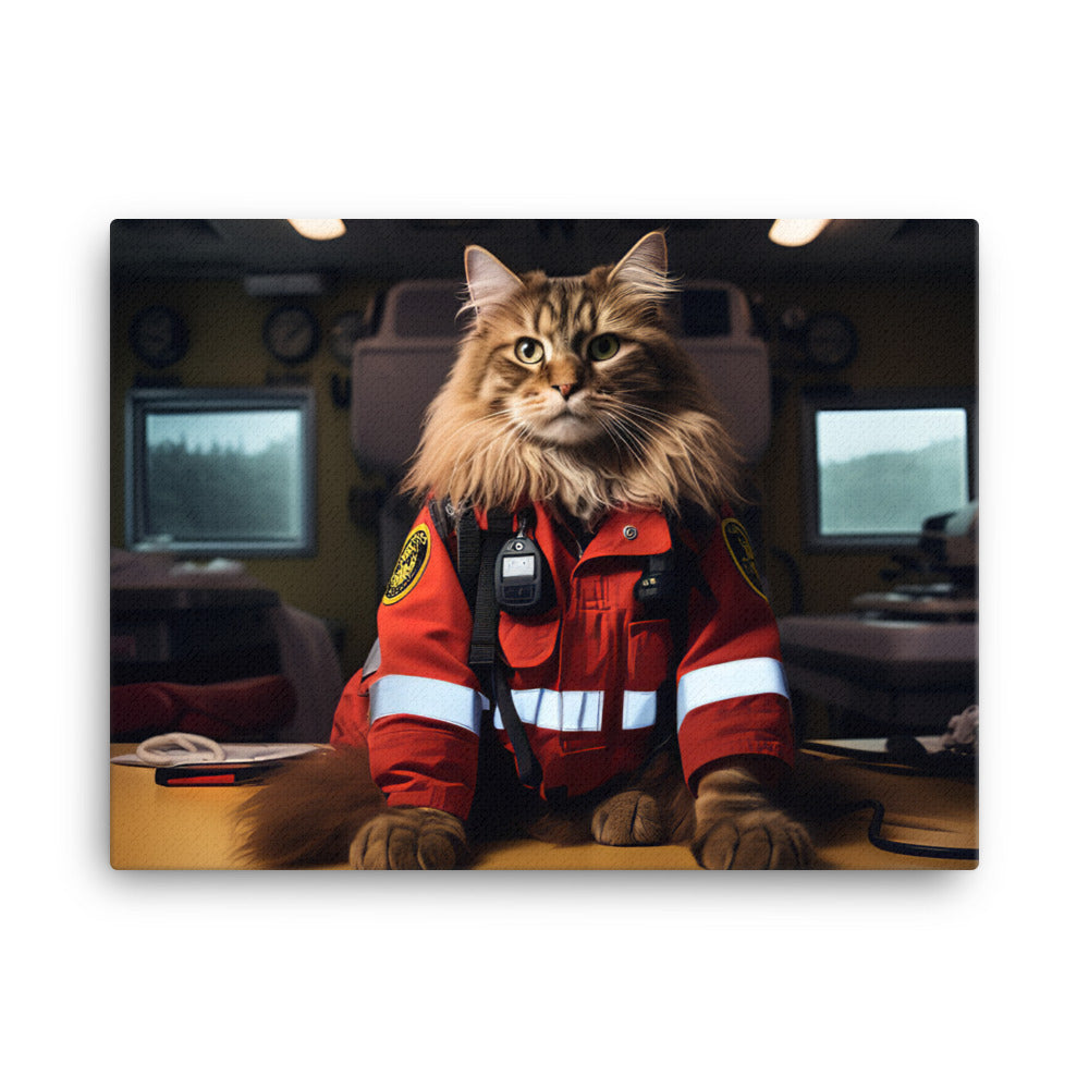 Maine Coon Paramedic Canvas - PosterfyAI.com