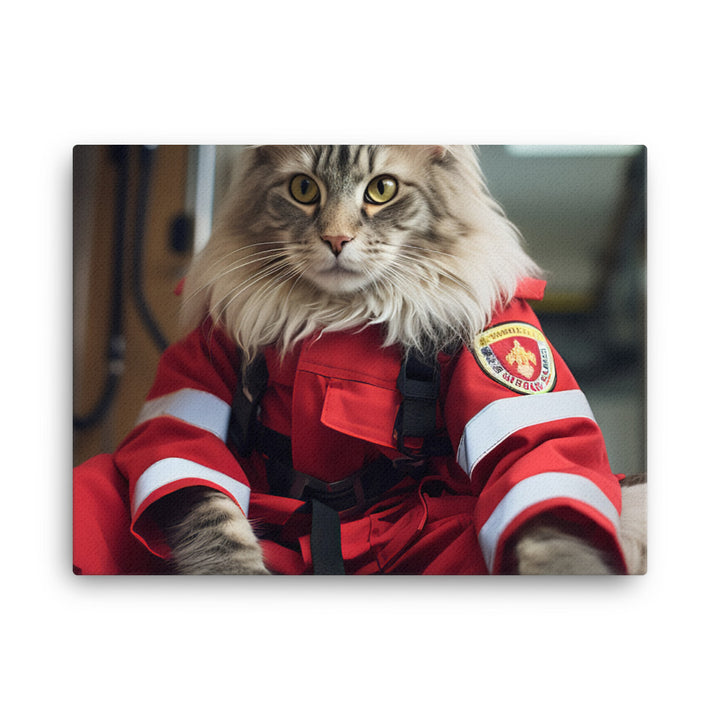 Maine Coon Paramedic Canvas - PosterfyAI.com