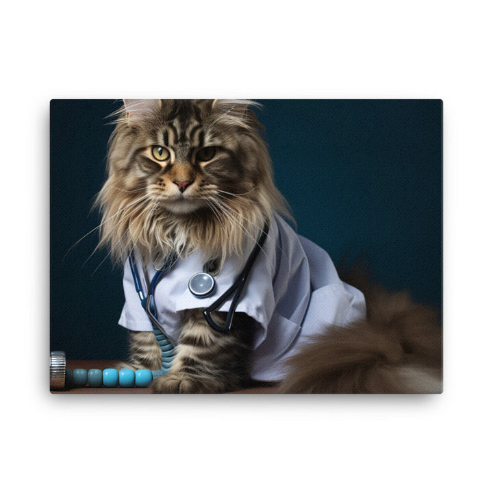 Maine Coon Nurse Canvas - PosterfyAI.com