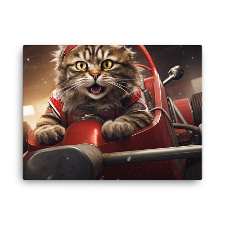 Maine Coon Motorsport Athlete Canvas - PosterfyAI.com