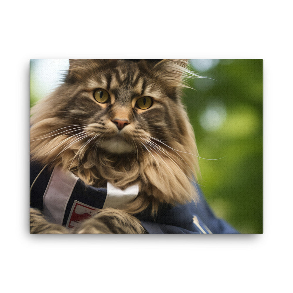 Maine Coon Mail Carrier Canvas - PosterfyAI.com