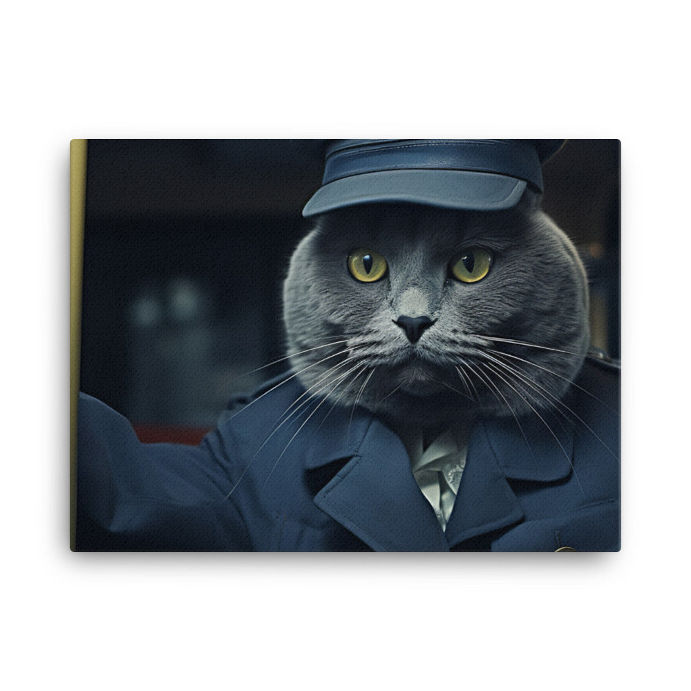 Russian Blue Transit Operator Canvas - PosterfyAI.com