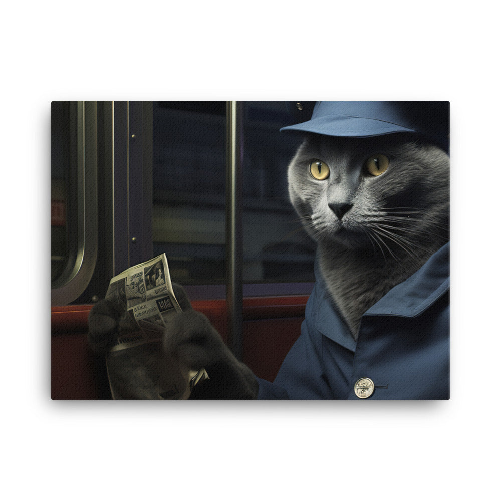 Russian Blue Transit Operator Canvas - PosterfyAI.com