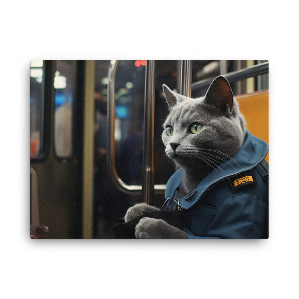 Russian Blue Transit Operator Canvas - PosterfyAI.com