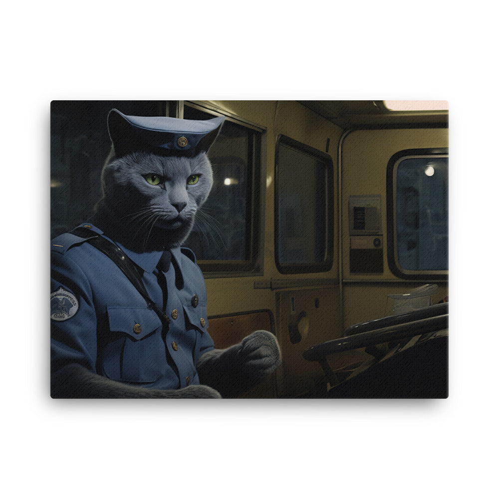 Russian Blue Transit Operator Canvas - PosterfyAI.com