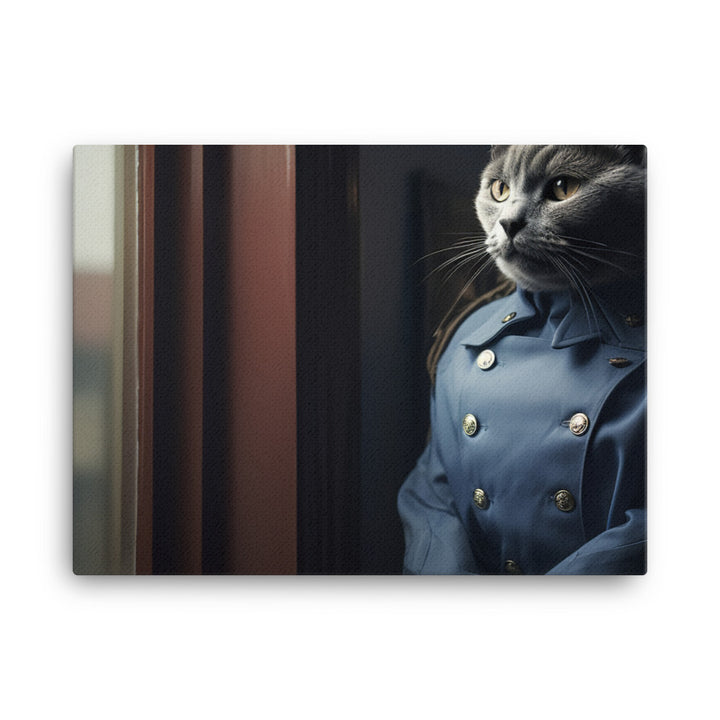 Russian Blue Prison Officer Canvas - PosterfyAI.com