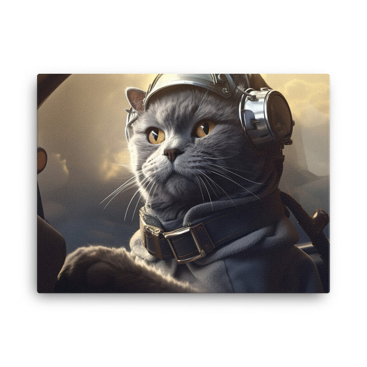 Russian Blue Pilot Canvas - PosterfyAI.com