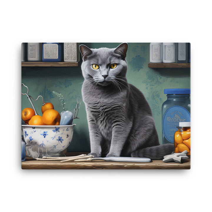 Russian Blue Pharmacist Canvas - PosterfyAI.com