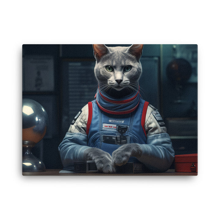 Russian Blue Motorsport Athlete Canvas - PosterfyAI.com