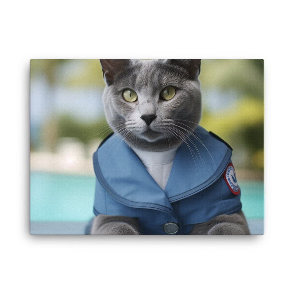 Russian Blue Lifeguard Canvas - PosterfyAI.com