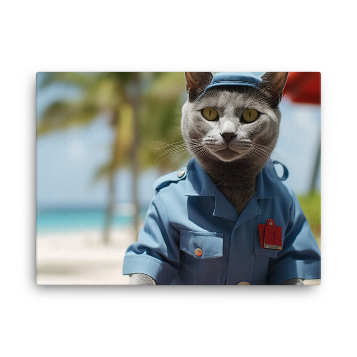 Russian Blue Lifeguard Canvas - PosterfyAI.com