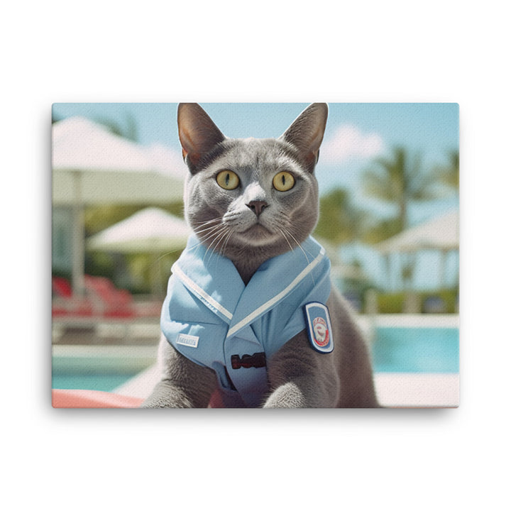 Russian Blue Lifeguard Canvas - PosterfyAI.com