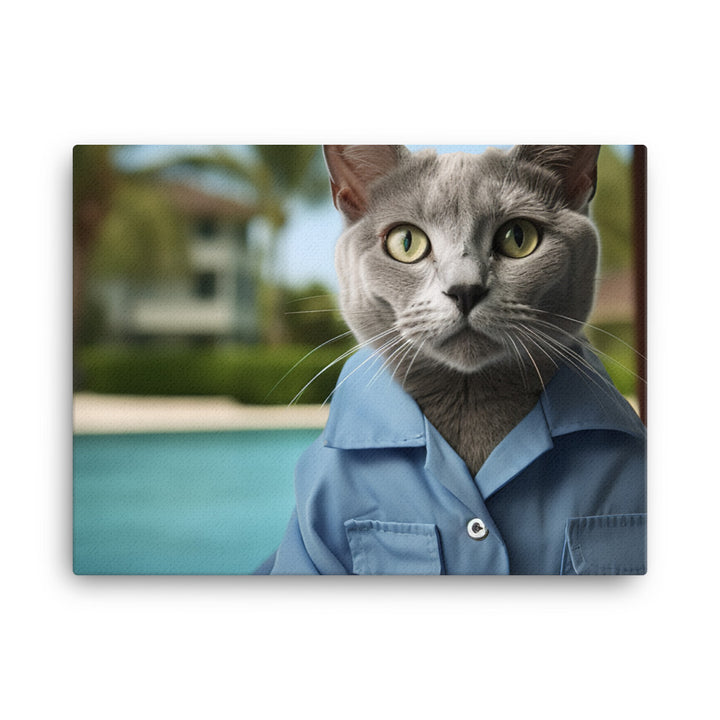 Russian Blue Lifeguard Canvas - PosterfyAI.com