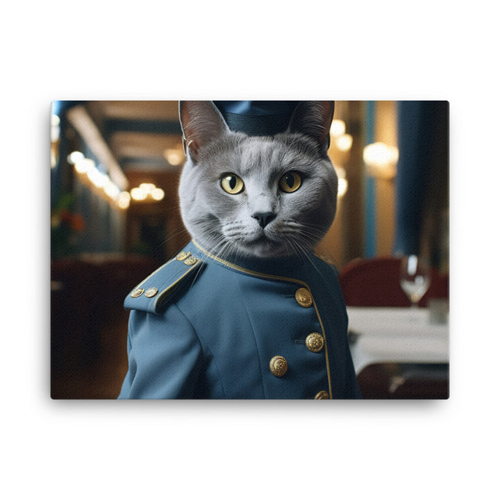 Russian Blue Hotel Staff Canvas - PosterfyAI.com