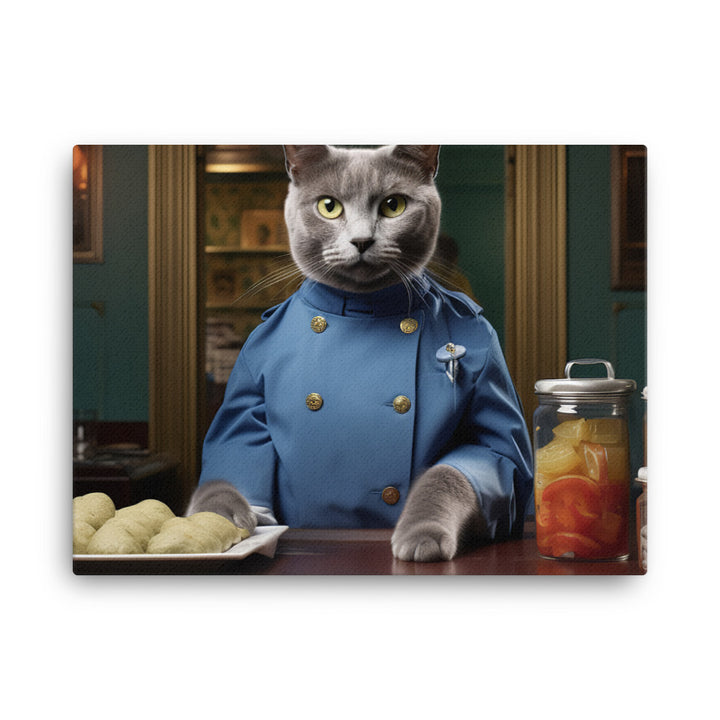 Russian Blue Fast Food Crew Canvas - PosterfyAI.com