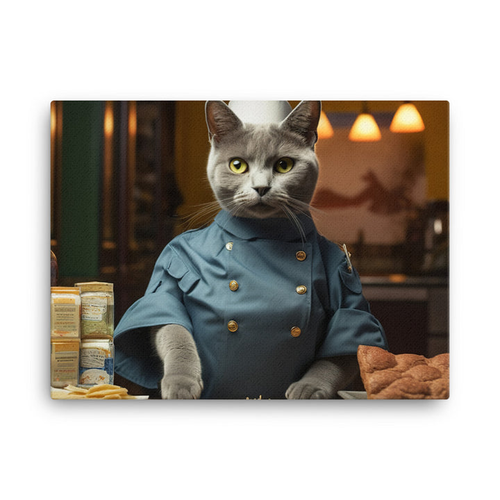 Russian Blue Fast Food Crew Canvas - PosterfyAI.com