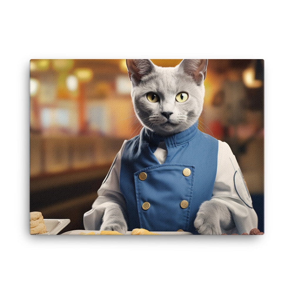 Russian Blue Fast Food Crew Canvas - PosterfyAI.com