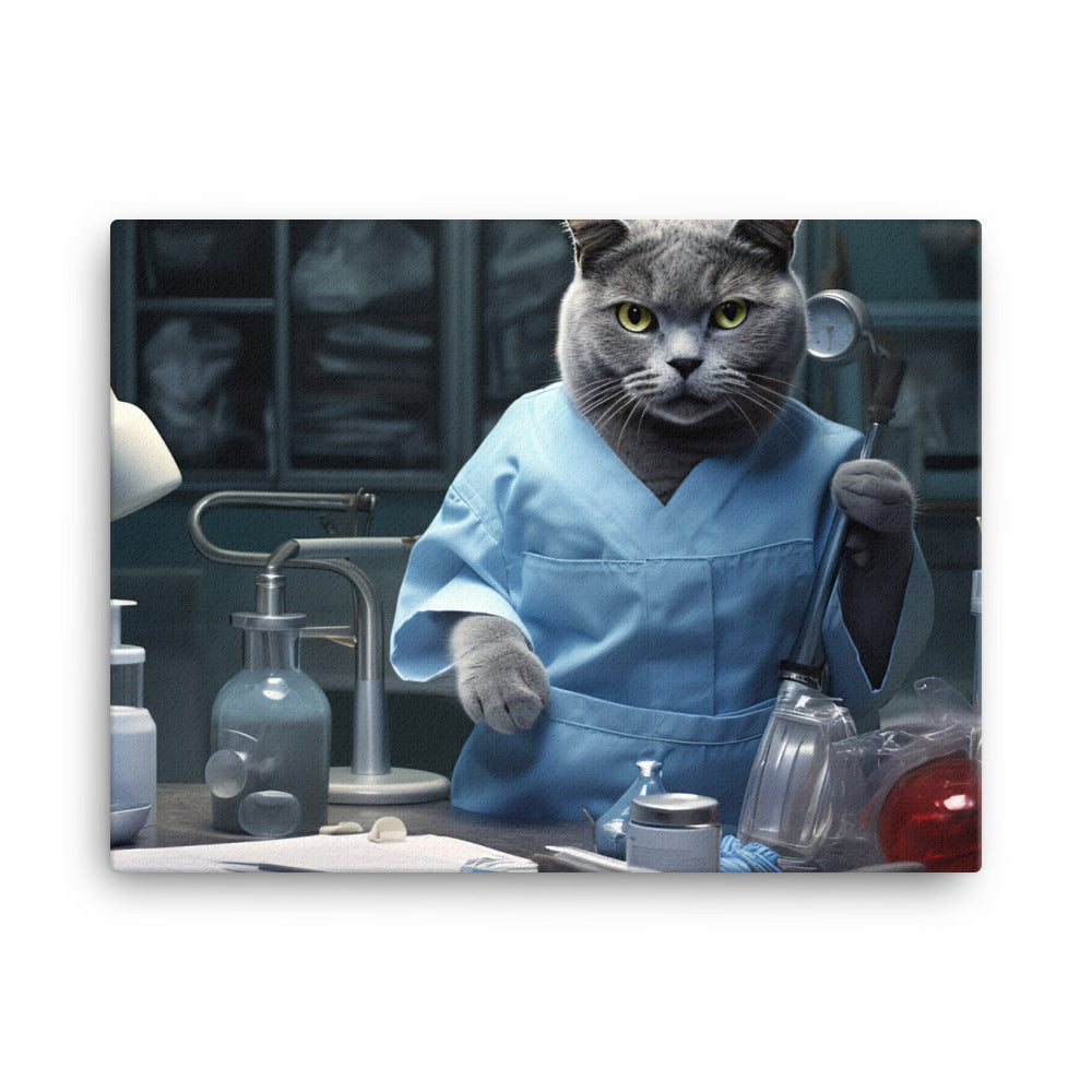 Russian Blue Doctor Canvas - PosterfyAI.com