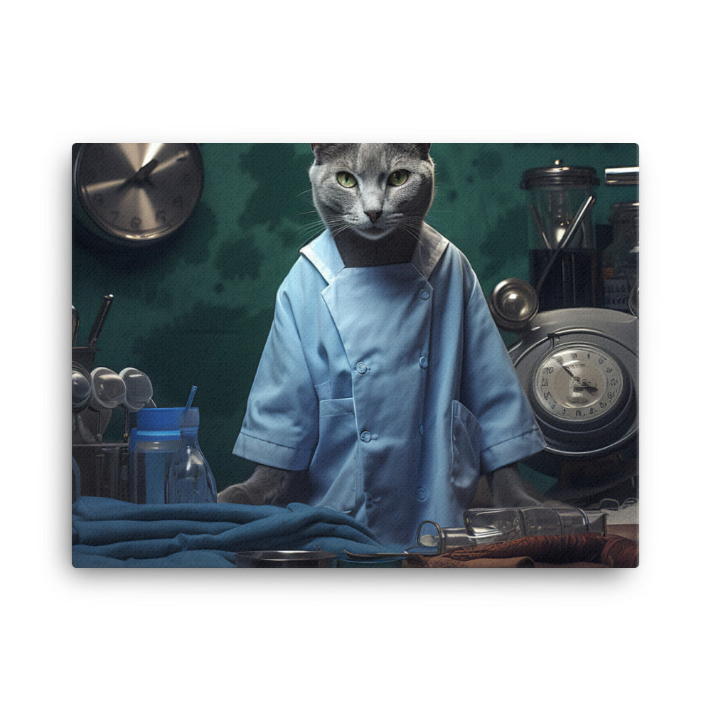 Russian Blue Doctor Canvas - PosterfyAI.com