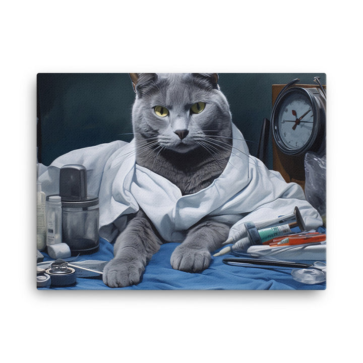 Russian Blue Doctor Canvas - PosterfyAI.com