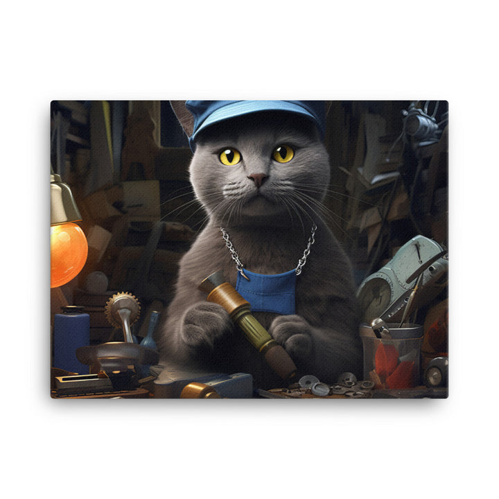 Russian Blue Contractor Canvas - PosterfyAI.com