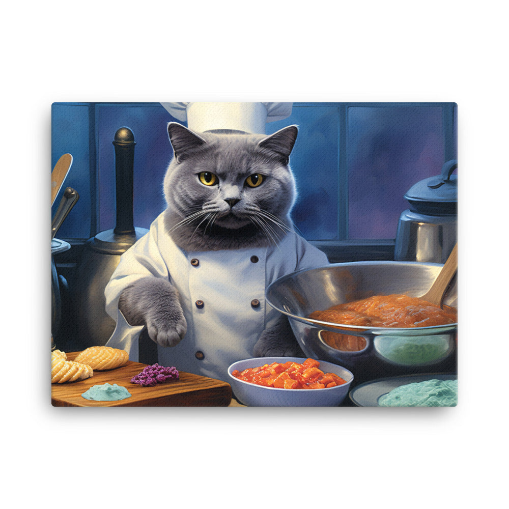 Russian Blue Chef Canvas - PosterfyAI.com