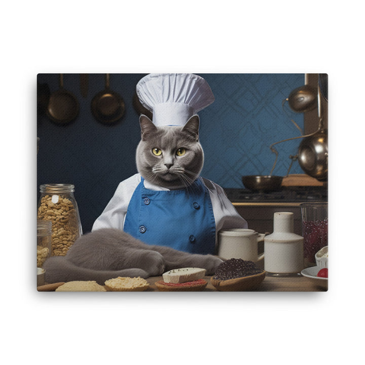 Russian Blue Chef Canvas - PosterfyAI.com