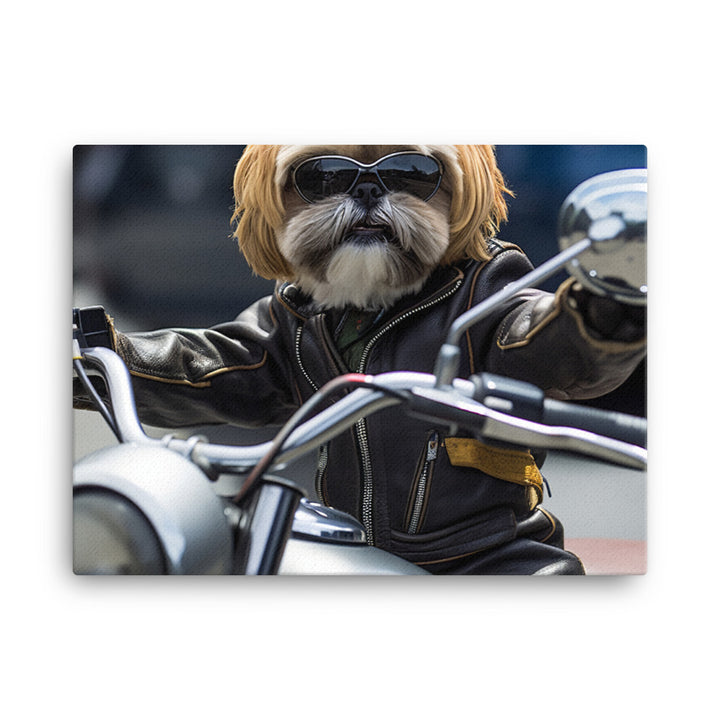 Lhasa Apso Superbike Athlete Canvas - PosterfyAI.com