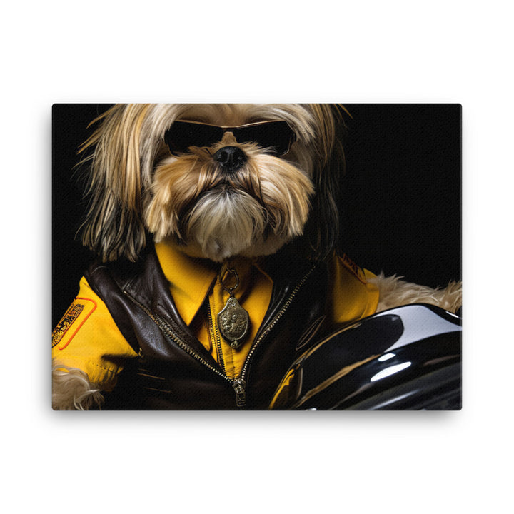 Lhasa Apso Superbike Athlete Canvas - PosterfyAI.com