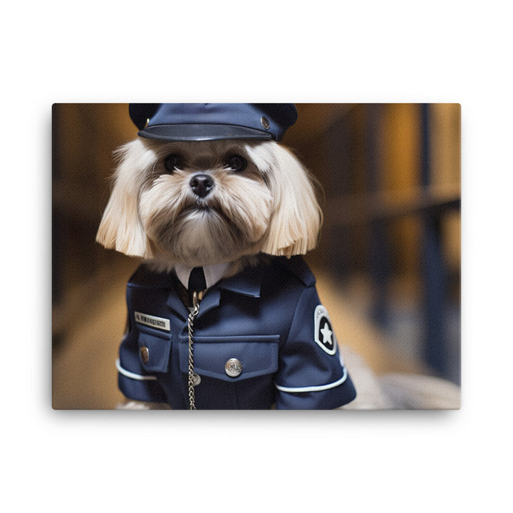 Lhasa Apso Prison Officer Canvas - PosterfyAI.com