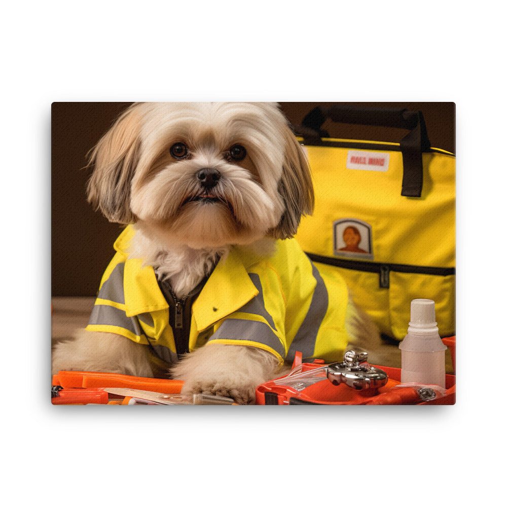 Lhasa Apso Paramedic Canvas - PosterfyAI.com