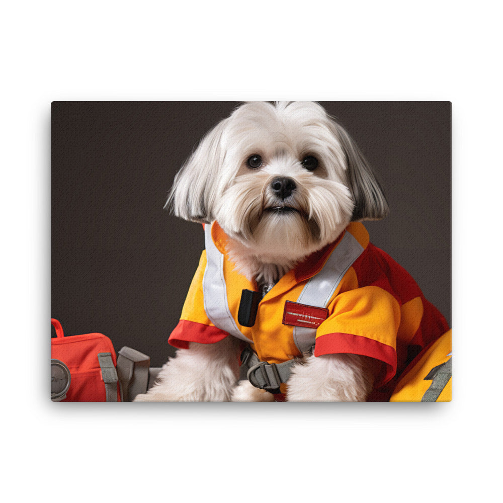 Lhasa Apso Paramedic Canvas - PosterfyAI.com