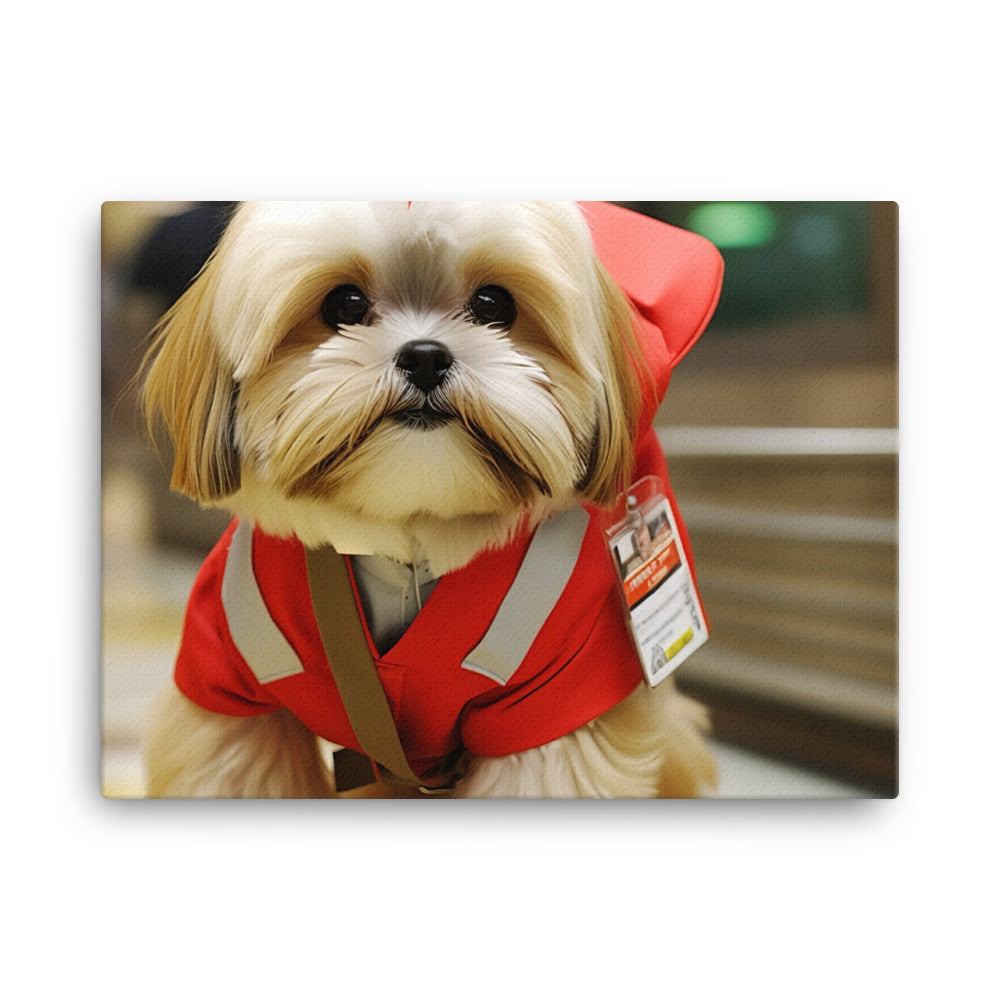 Lhasa Apso Mail Carrier Canvas - PosterfyAI.com