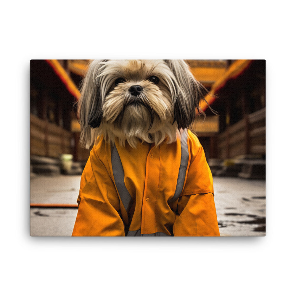 Lhasa Apso Janitor Canvas - PosterfyAI.com