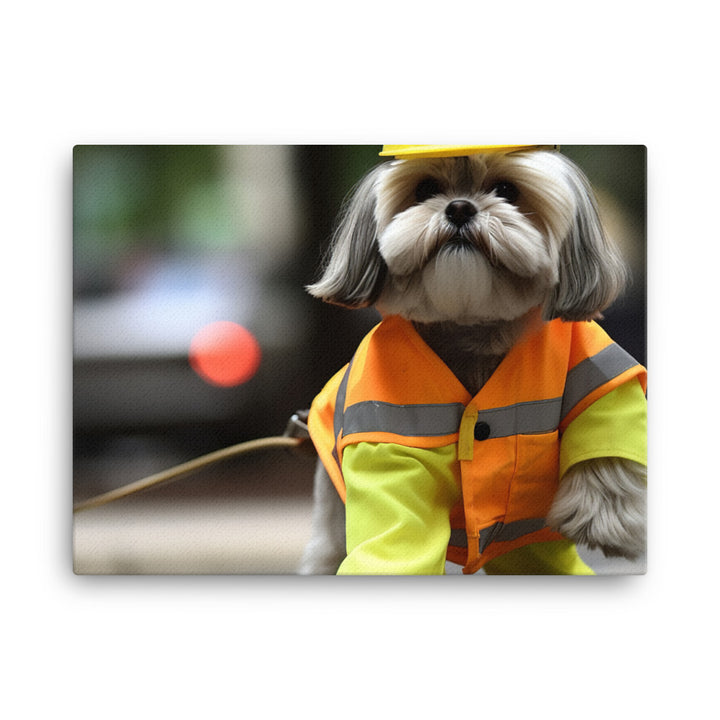 Lhasa Apso Janitor Canvas - PosterfyAI.com