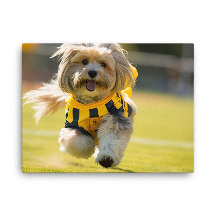 Lhasa Apso Football Player Canvas - PosterfyAI.com