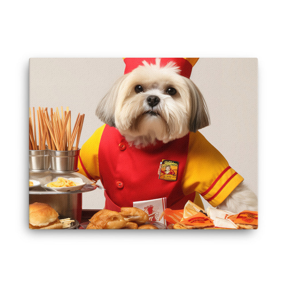 Lhasa Apso Fast Food Crew Canvas - PosterfyAI.com