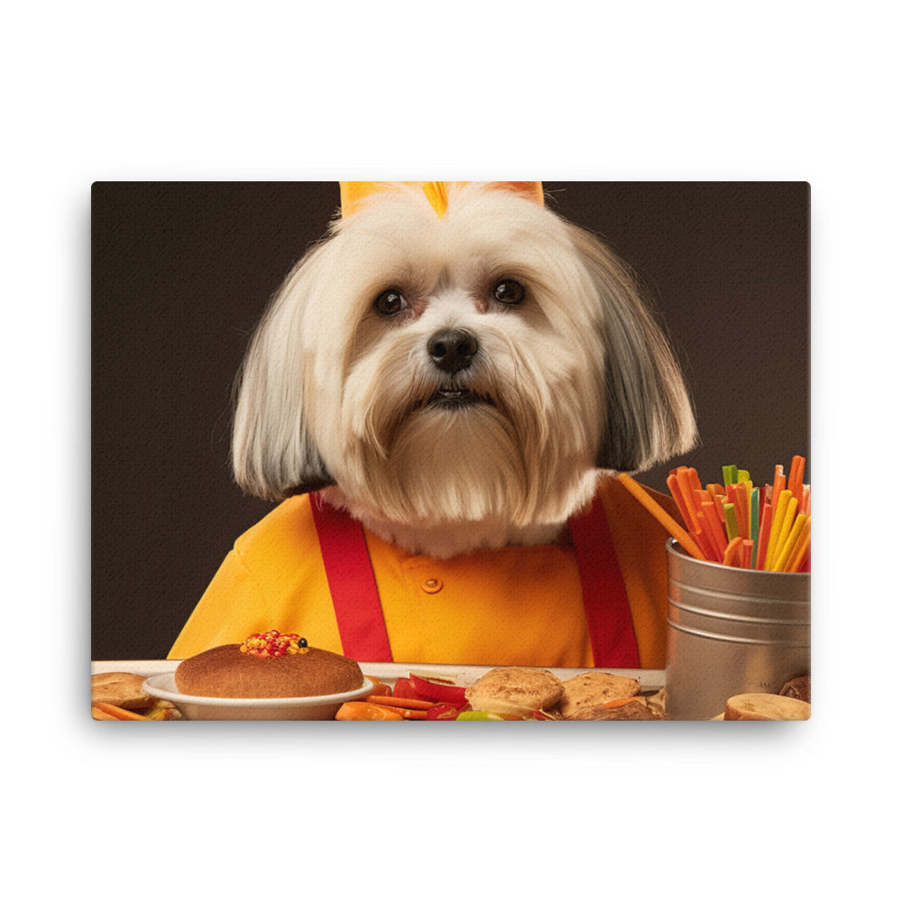 Lhasa Apso Fast Food Crew Canvas - PosterfyAI.com