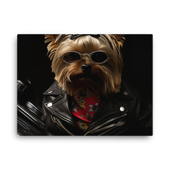 Yorkshire Terrier Superbike Athlete Canvas - PosterfyAI.com