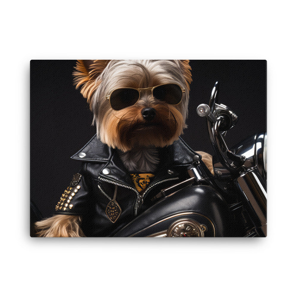 Yorkshire Terrier Superbike Athlete Canvas - PosterfyAI.com