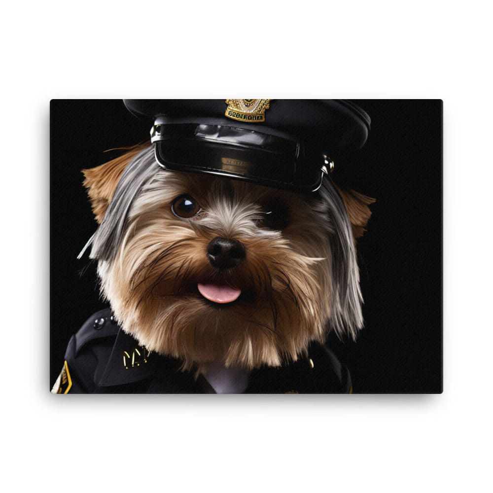 Yorkshire Terrier Security Officer Canvas - PosterfyAI.com