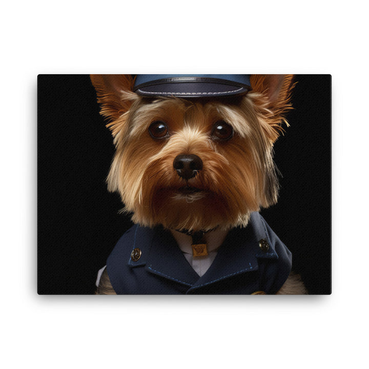 Yorkshire Terrier Security Officer Canvas - PosterfyAI.com