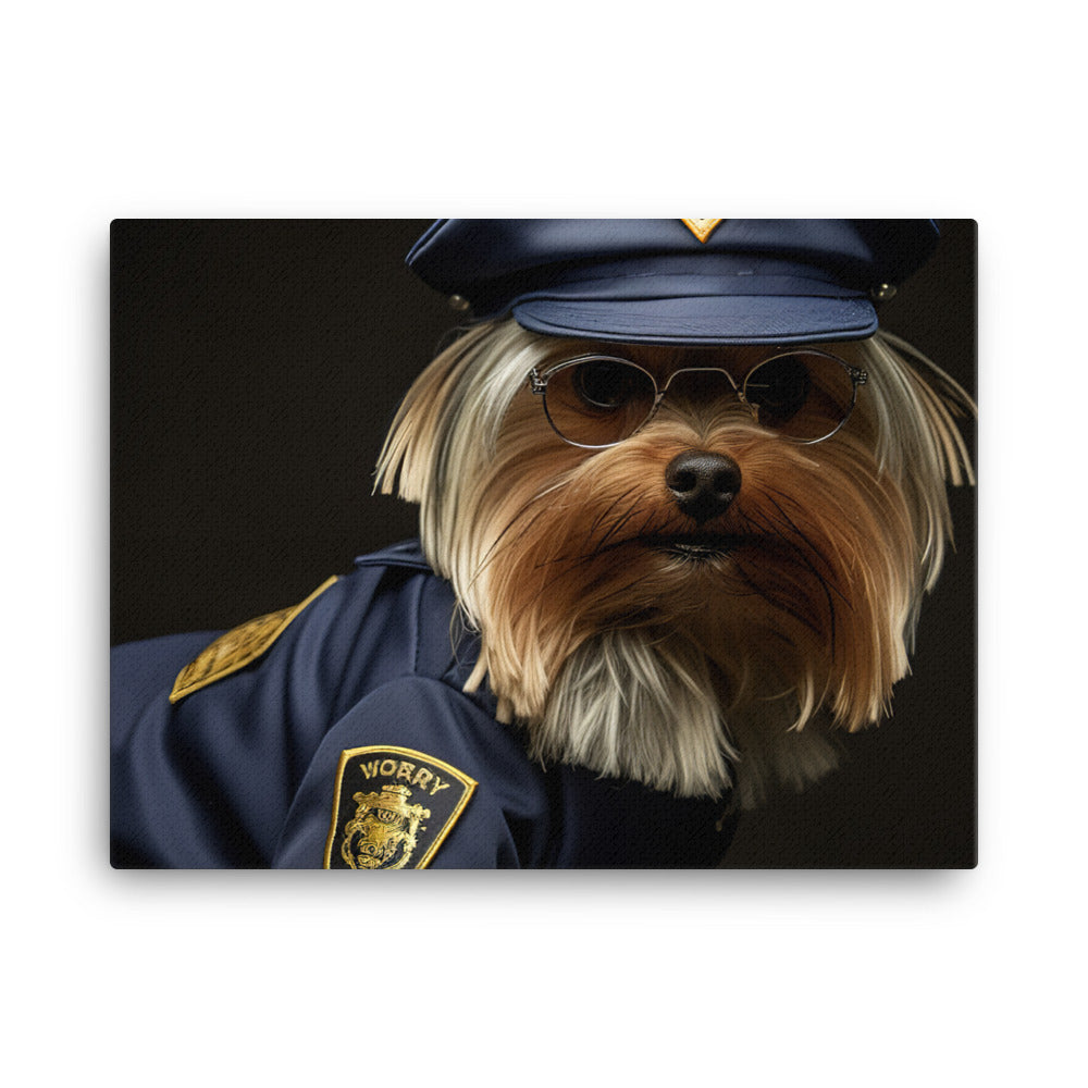 Yorkshire Terrier Security Officer Canvas - PosterfyAI.com