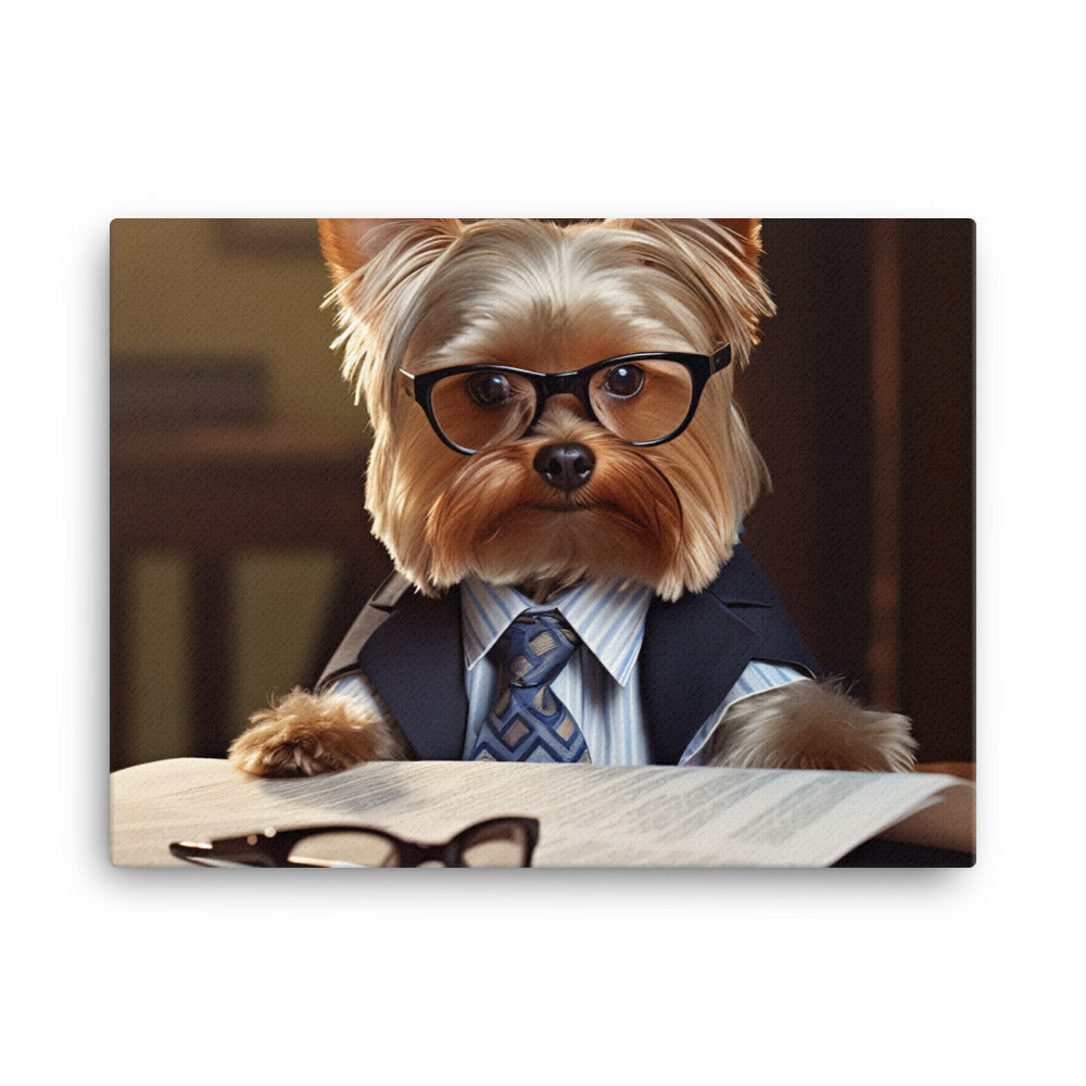 Yorkshire Terrier Sales Consultant Canvas - PosterfyAI.com