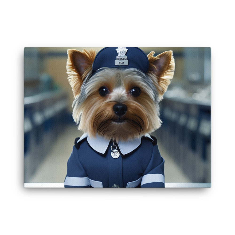 Yorkshire Terrier Prison Officer Canvas - PosterfyAI.com