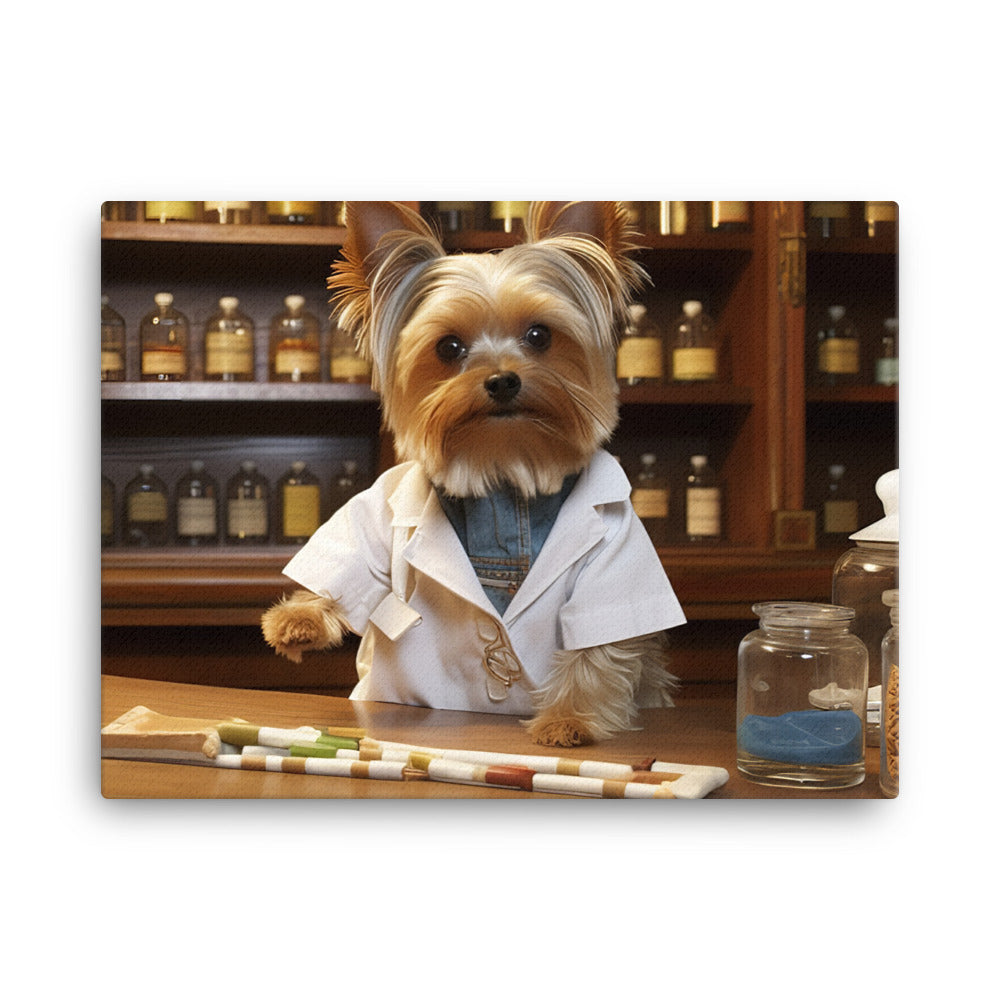 Yorkshire Terrier Pharmacist Canvas - PosterfyAI.com