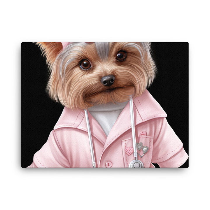 Yorkshire Terrier Nurse Canvas - PosterfyAI.com