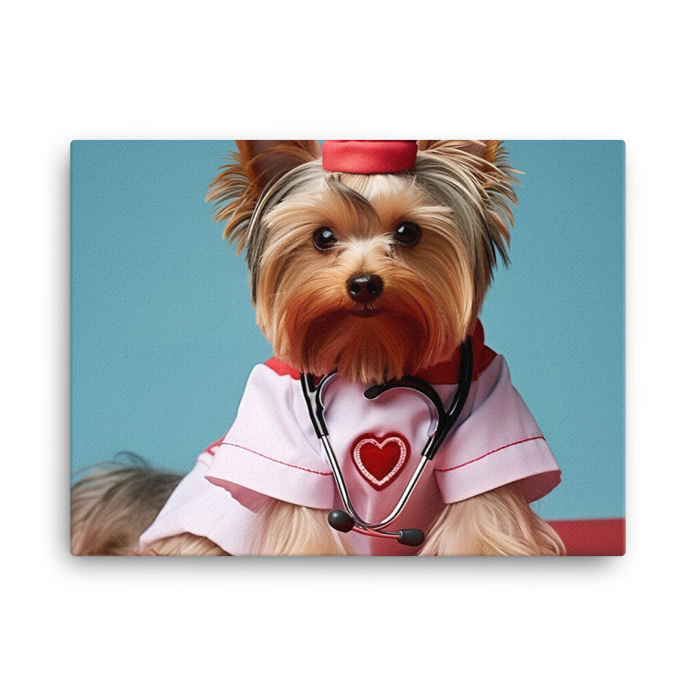 Yorkshire Terrier Nurse Canvas - PosterfyAI.com