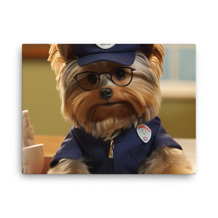 Yorkshire Terrier Mail Carrier Canvas - PosterfyAI.com