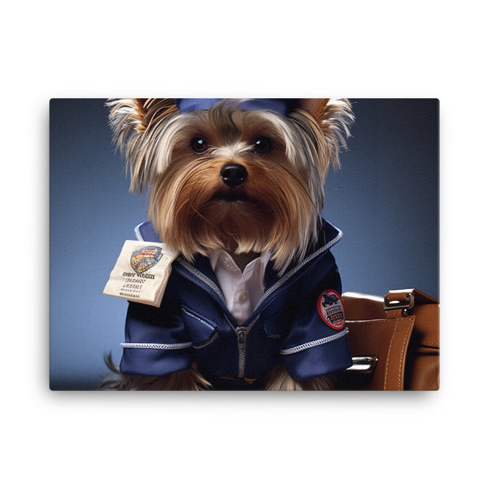 Yorkshire Terrier Mail Carrier Canvas - PosterfyAI.com